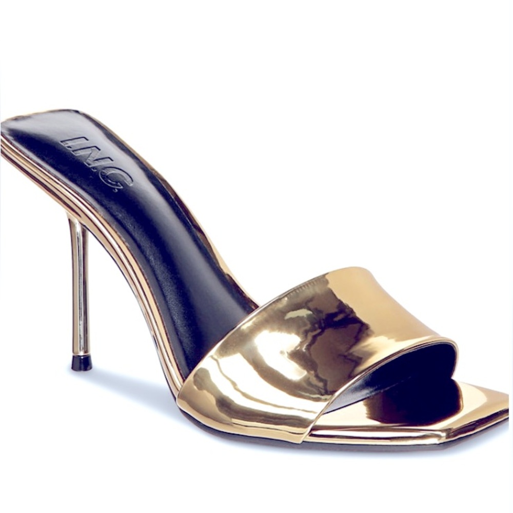 INC International Concepts Gold Slide Heels size 11